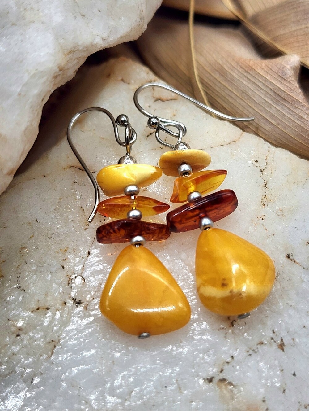 Genuine Baltic Amber Lightweight Silver Earrings Amber Jewelry